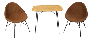 Mid-Century Modern Italian Coffee Table and Chairs, 1960s, Set of 3