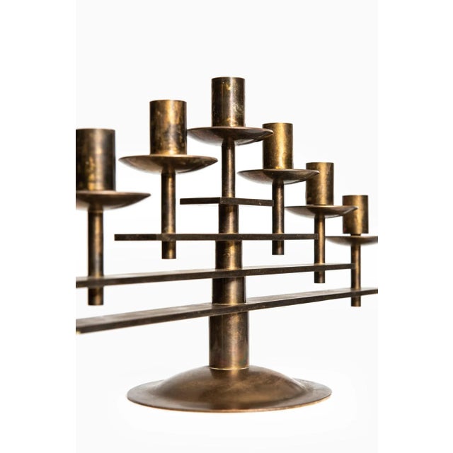 1950s Vintage Brass Candleholder For Sale - Image 5 of 7