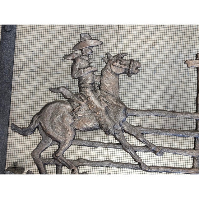 John B. Mortensen Western Motif Fireplace Screen/Fireguard For Sale - Image 4 of 13