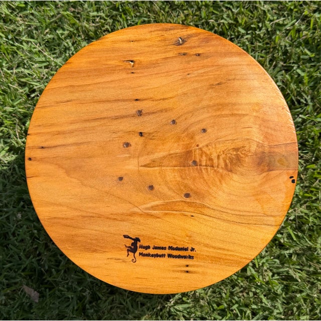 Brown Signed Monkeypod Wood Bowl by Hugh James MacDonald Jr. For Sale - Image 8 of 8