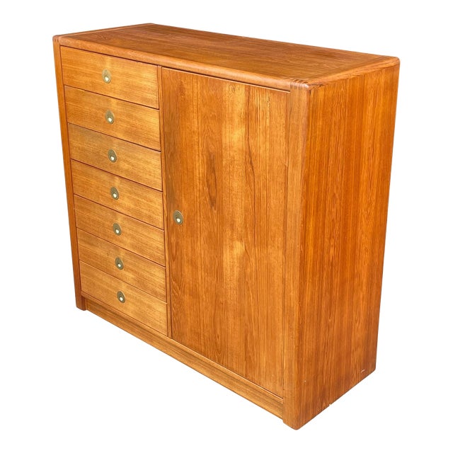 1970s Mid Century Modern DScan Captain Line Danish Teak Highboy