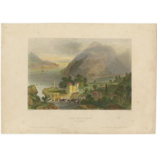 Antique bosporus view with beil-gorod fort – bartlett constantinople, circa 1839 a picturesque 19th-century view of fort...