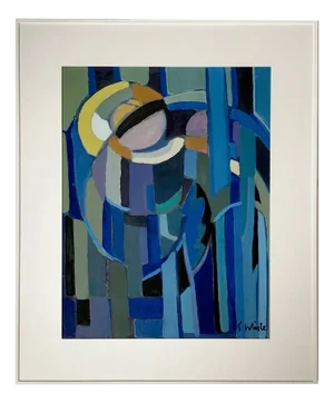 E. Whisle, Composition, 1960s, Gouache on Paper, Framed