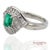 Gia Certified Solid Platinum 900 Natural Diamond and Natural Emerald Ring, Size 6.5 For Sale - Image 4 of 12
