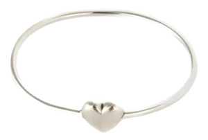 Tiffany & Co. Sterling Silver Heart Wire Bangle Bracelet