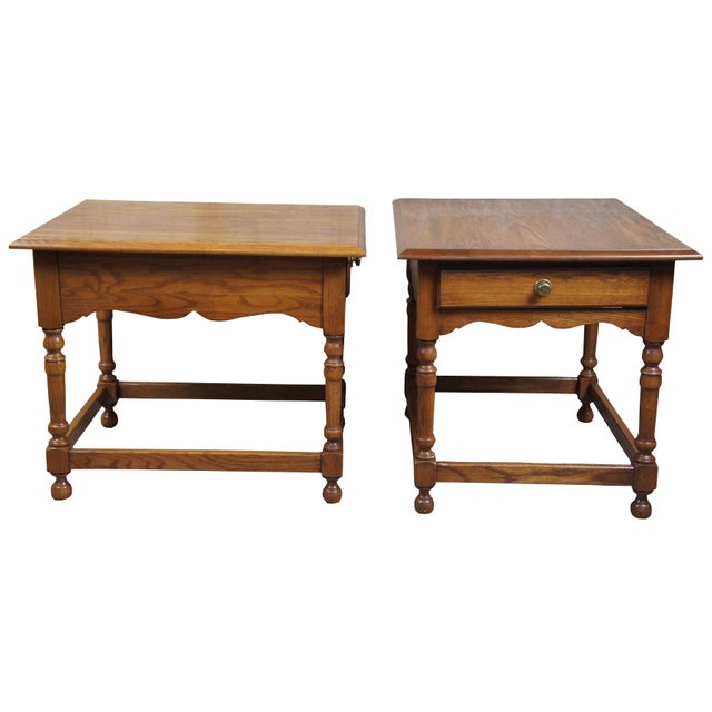 1992 Vintage Pennsylvania House Oak Side Tables 27" Chairish