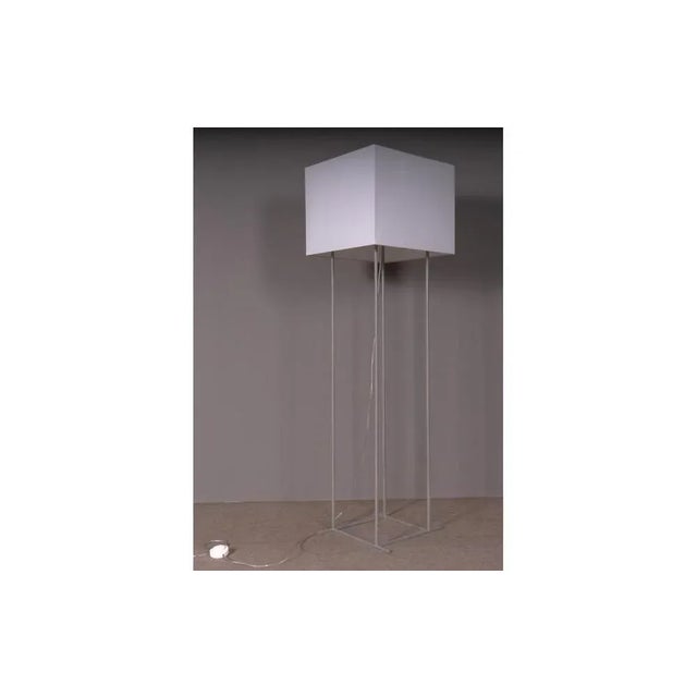 Floor Lamp with White Fabric Shade For Sale - Image 3 of 8