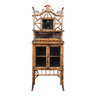 Late 19th Century English Aesthetic Movement Glazed Bamboo Cabinet For Sale