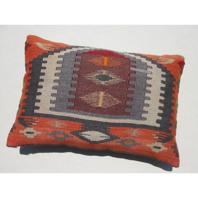 Art Deco 1970s Kilim Rug Pillow Cover For Sale - Image 3 of 10