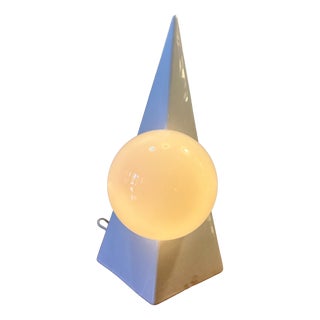 Vintage Pyramid Lamp in Ceramic and Glass Globe from Massive Lighting, 1980s For Sale