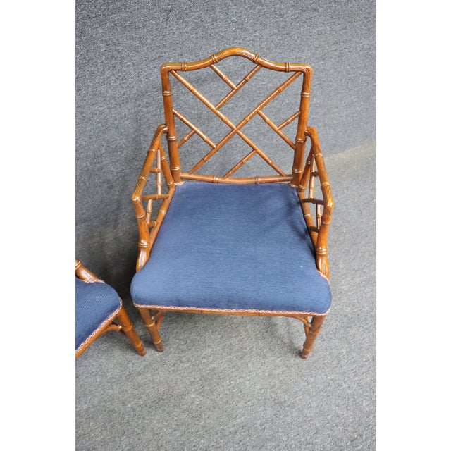 Regency Style Bamboo & Cherry Armchairs For Sale - Image 4 of 9