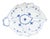 Antique Mid-19th Century Leaf-Shaped Blue Fluted Plain Dish from Royal Copenhagen For Sale