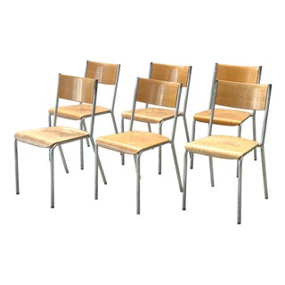 Swiss Bigla Stacking Chair in Beech For Sale