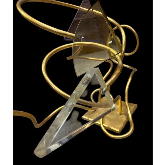 1980s Modern Acrylic Geometric Shape Table Sculpture For Sale - Image 5 of 11