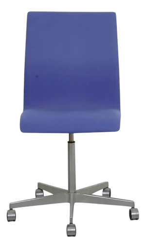 Oxford Office Chair in Blue Fabric by Arne Jacobsen