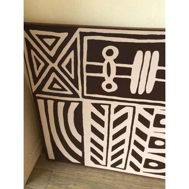 1970s Large Mid Century Geometric Abstract Painting For Sale In New York - Image 6 of 12