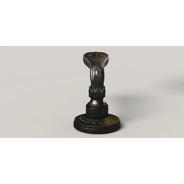 Versailles Matte Noir Door Handles with Condemnation by Jérôme Bugara, Set of 3 For Sale - Image 6 of 9