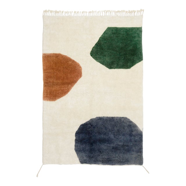 Hand-Knotted Wool Rug by Azele Studio For Sale