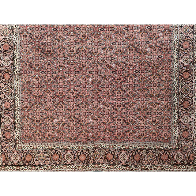 Vintage Persian Bidjar Rug, Hand-Knotted Wool, Allover Herati Geometric Pattern, Red & Navy, 7x10 For Sale - Image 17 of 18