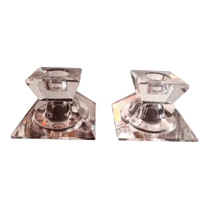 Vintage Villeroy Boch Crystal Candle Holders- Set of 2