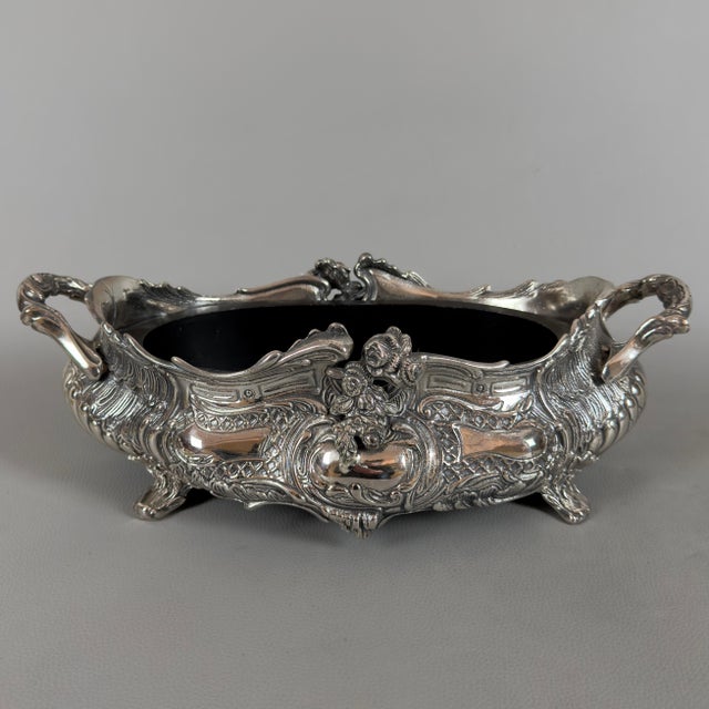 Vintage 20th Century Louis XV Silvered Bronze Planter For Sale - Image 12 of 12