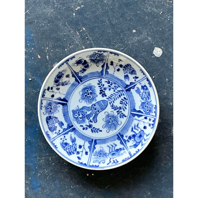 Vintage Asian Floral Glazed Ceramic Plates - Set of 4 For Sale - Image 9 of 12