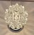 1970s Vintage Table Lamp with Relief Glass Shade in Chrome-Plated Metal Mount, 1970s For Sale - Image 5 of 7