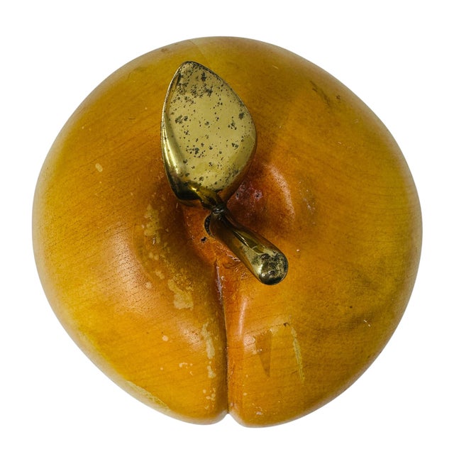 Wood Colossal 10.5" Vintage 1970s Hand-Carved Wood Peach Sculpture - Costa Rica For Sale - Image 7 of 10