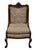 Gothic Vintage Antique Solid Mahogany Gothic Revival Jacobean Upholstered Arm Chair For Sale - Image 3 of 10