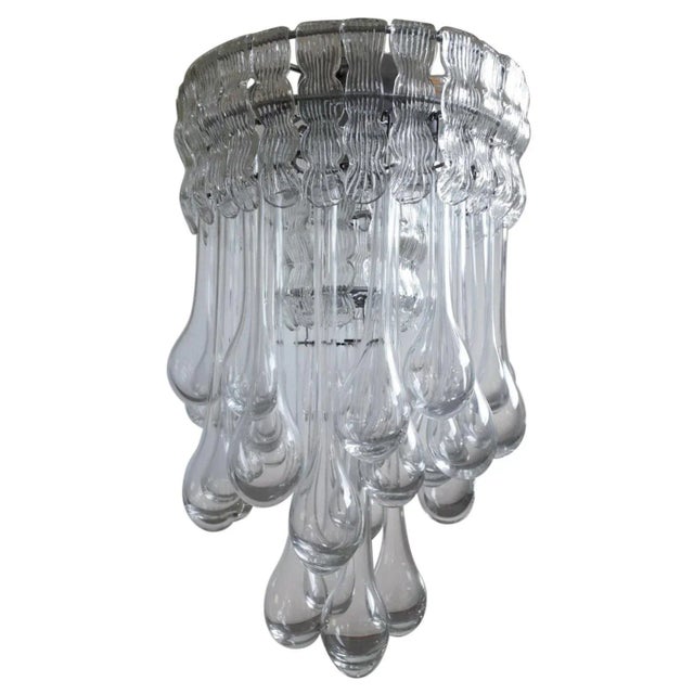 Mid 20th Century Murano Droplets Chandelier For Sale - Image 10 of 10