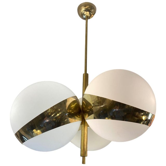 Stilnovo 3-Globe Pendant from Stilnovo, 1970s For Sale - Image 4 of 4