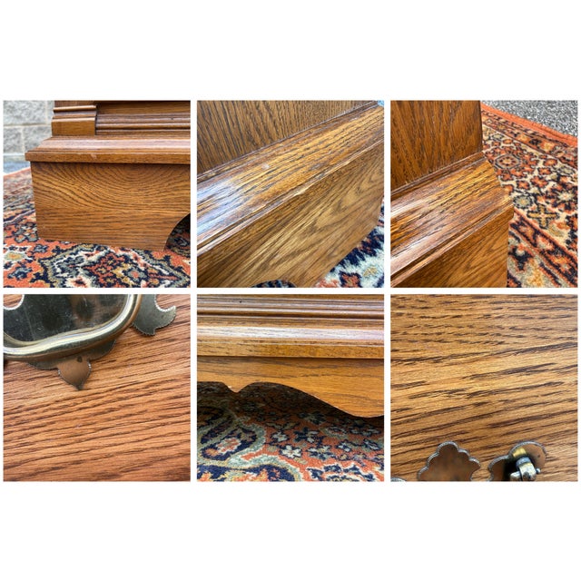 Vintage Pennsylvania House Chippendale Solid Oak 8 Drawer Double Dresser For Sale - Image 18 of 18