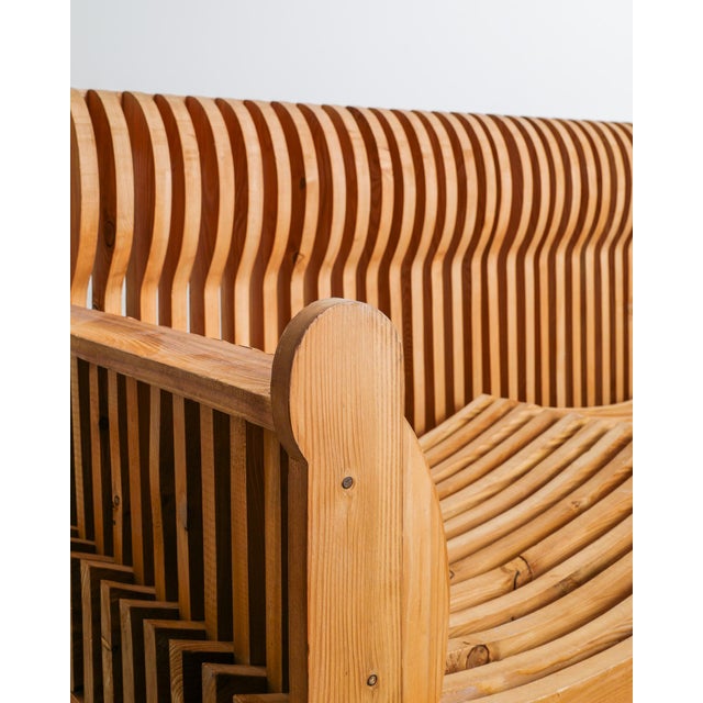Poltronova Acqua e Terra 2-Seater Sofa in Pine by Mario Ceroli for Poltranova, 1970s For Sale - Image 4 of 7
