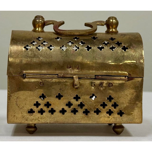 Vintage Domed Brass Cricket Box on Ball Feet For Sale - Image 10 of 10