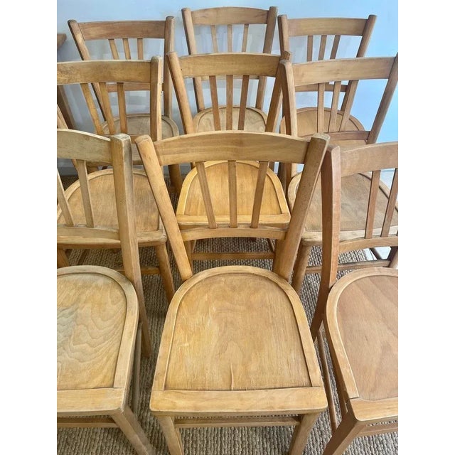 Vintage French Bistro Chairs, 1950s, Set of 8 For Sale - Image 5 of 8