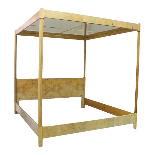1980s Milo Baughman Style Queen Canopy Bed by Henredon Scene Two For Sale