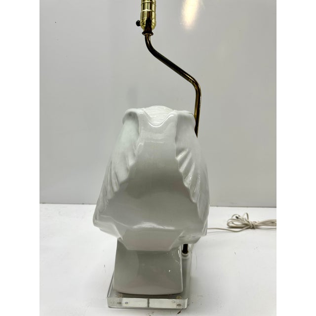 1970s Hollywood Regency Porcelain Elephant Sculptural Lamp For Sale - Image 5 of 9