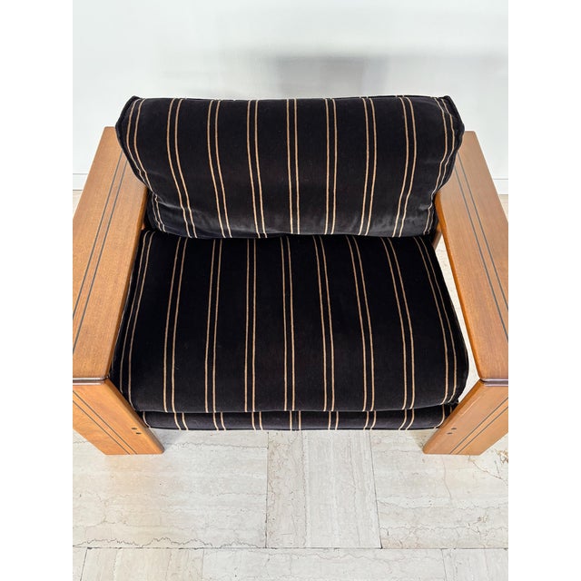 Black Vintage Italian Artona Chair in Wood and Velvet by Afra & Tobia Scarpa for Maxalto, 1970s For Sale - Image 8 of 17