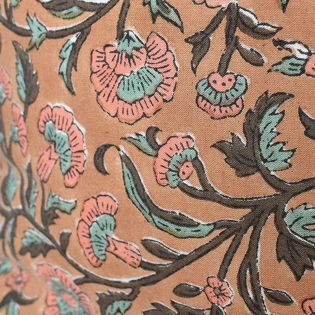 Lee Radziwill Inspired Block Print Down Filled Flower Motif Pillow - India For Sale - Image 4 of 6