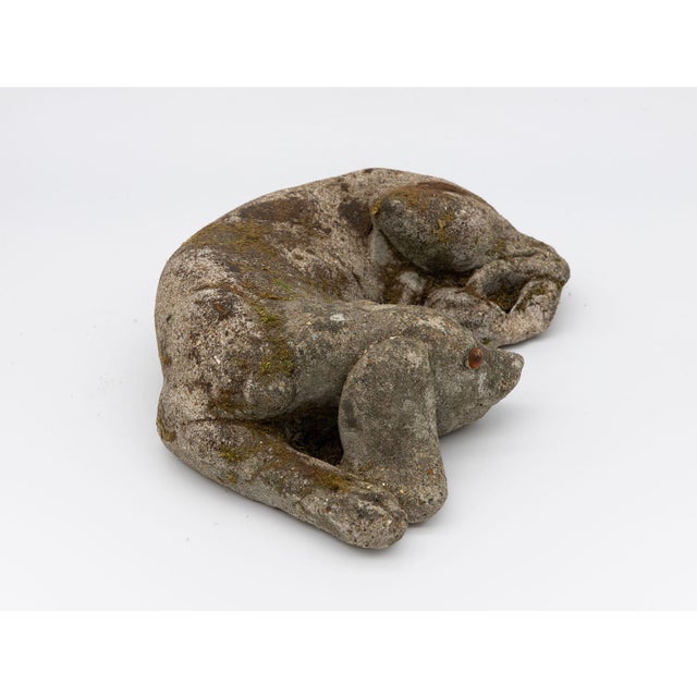 English Reconstituted Stone Dog Spaniel Garden Ornament, England 20th Century For Sale - Image 3 of 9