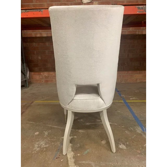 Contemporary Caracole Transitional Side Chair Äì Cream Upholstery With Gold Ferrules & Painted Wood Frame For Sale - Image 3 of 7