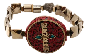 Om Mani Padme Hum Coral Mantra Bracelet