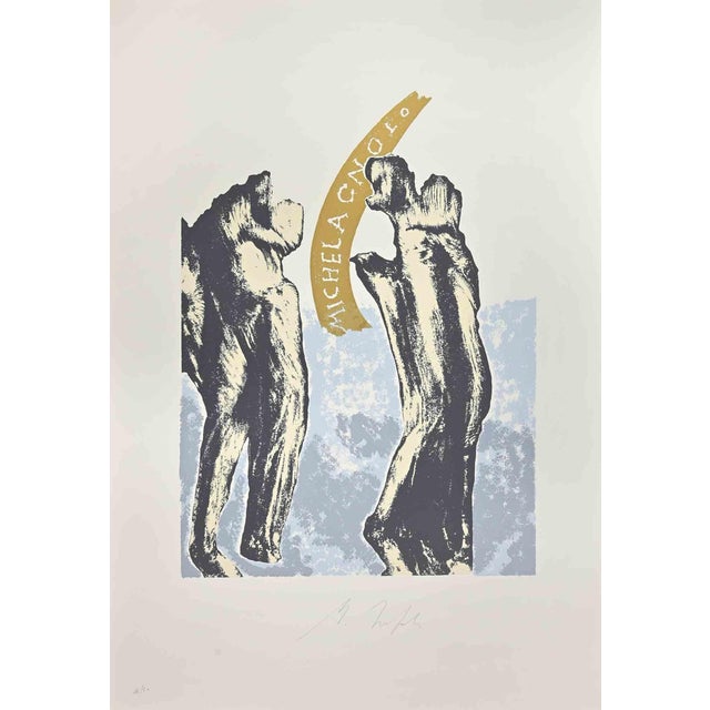 Mino Trafeli, Composition, Lithograph, 1980s For Sale