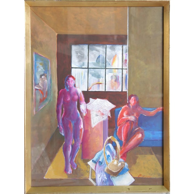 Benjamin Silva 2 Nue Numa Sela, Painting by Benjamin Silva 1967 1967 For Sale