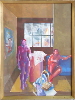Benjamin Silva 2 Nue Numa Sela, Painting by Benjamin Silva 1967 1967