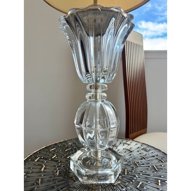 Vintage French Regency Crystal Art Verrier (Art Glass) Table Lamp Att. Art Vannes For Sale - Image 14 of 16