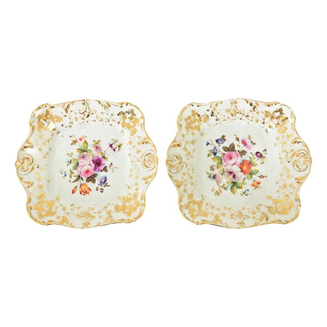 French 19th Century Handpainted Porcelain Plates - A Pair For Sale