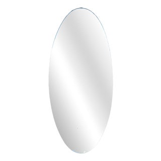 Mid-Century Oval Bamboo & Rattan Mirror, 1960s For Sale