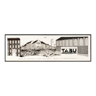 1923 Austrian Advertisement, Tabu Cigarette Paper (Matted) For Sale