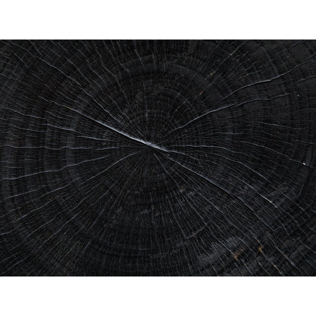 Mid 20th Century Sculptural Pair of Midcentury African Wood Spoon Back Black Chairs For Sale - Image 10 of 12